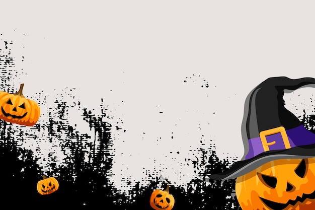 Free vector jack o'lantern grunge gray background template vector