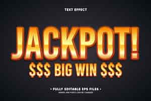 Free vector jackpot big win text effect