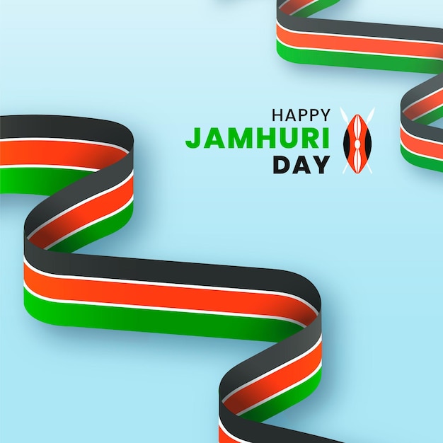 Jamhuri day event illustrated with realistic ribbon