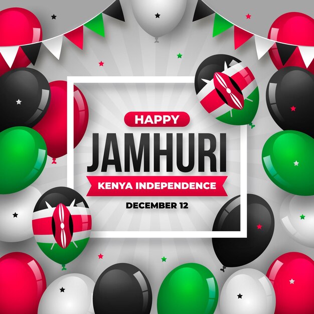 Jamhuri day with realistic balloons