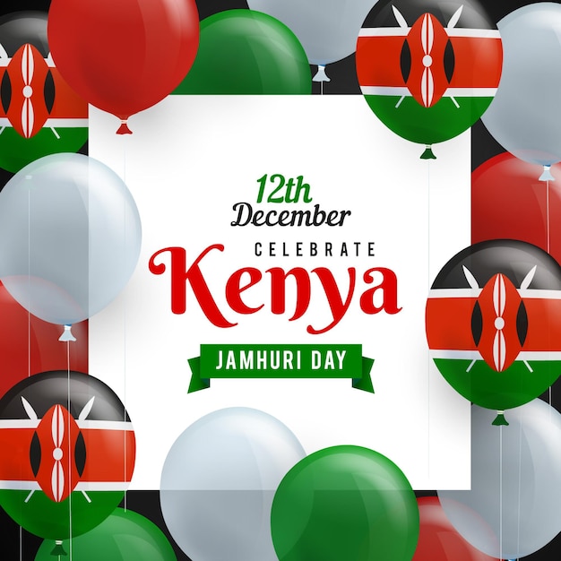 Free Vector jamhuri day with realistic balloons