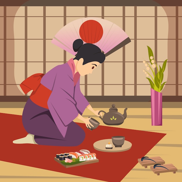 Free Vector japan culture traditions background poster 