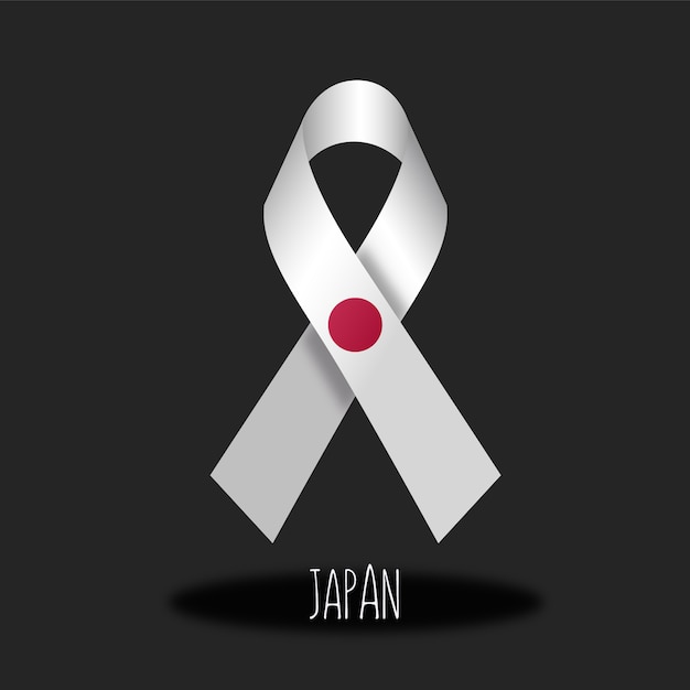 Japan flag ribbon design