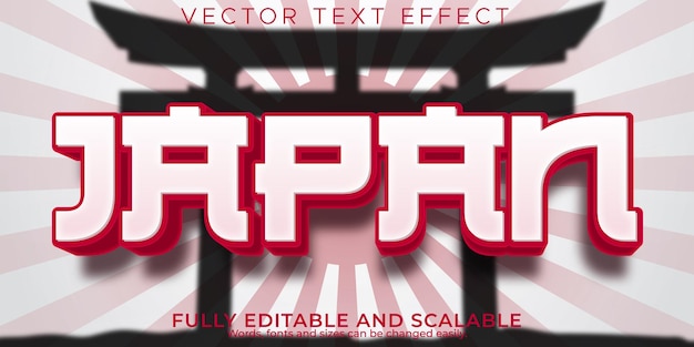 Free Vector japan text effect, editable asia and temple text style