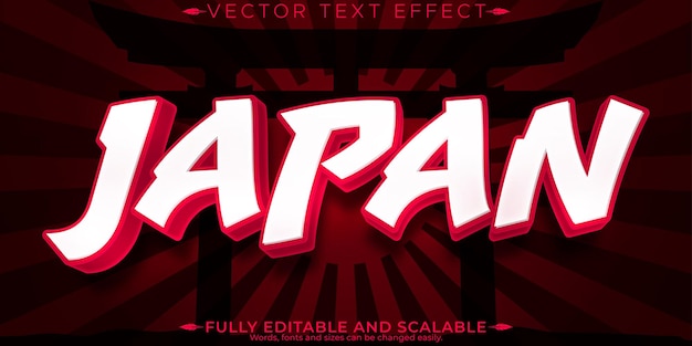 Free Vector japan text effect editable karate and kungfu text style