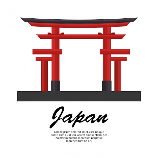 Free Vector japan travel torii gate icon