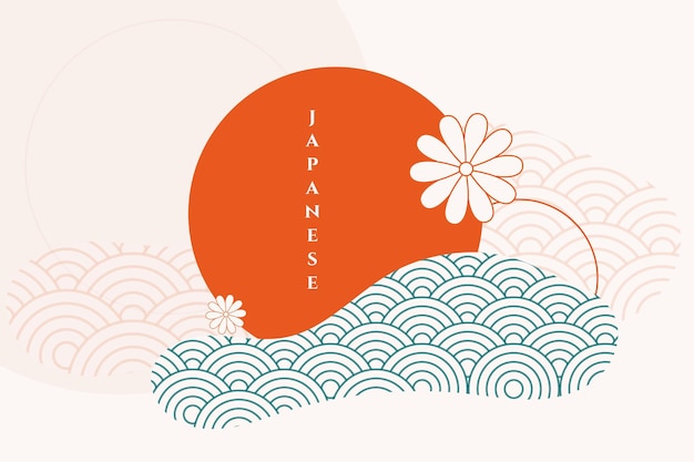 Free Vector japanese decorative pattern background with flower