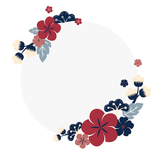 Japanese flowers frame