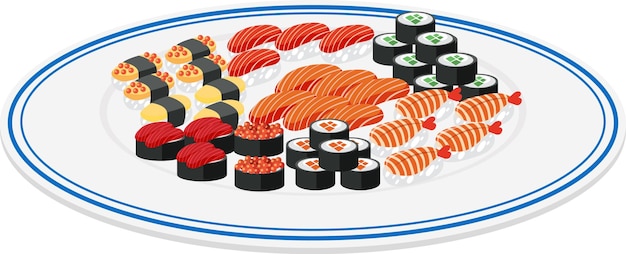 Free Vector japanese food with sushi