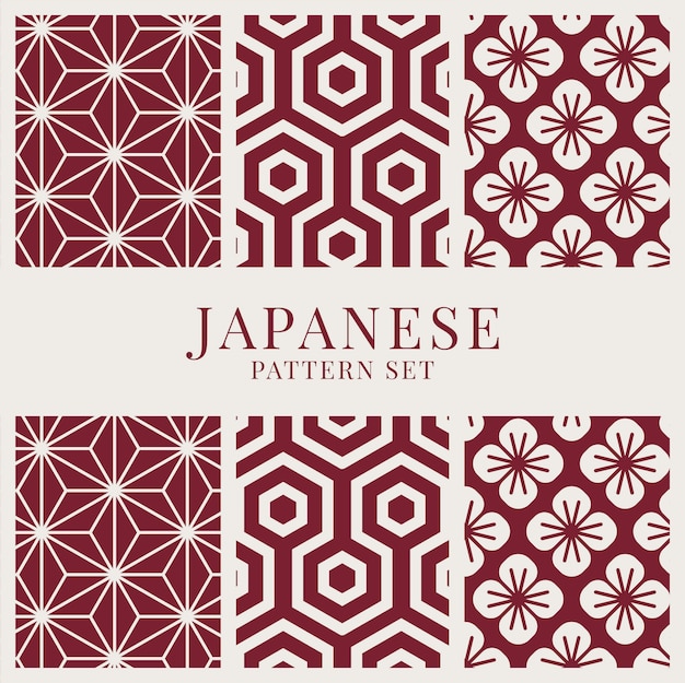 Free Vector japanese-inspired pattern vector set