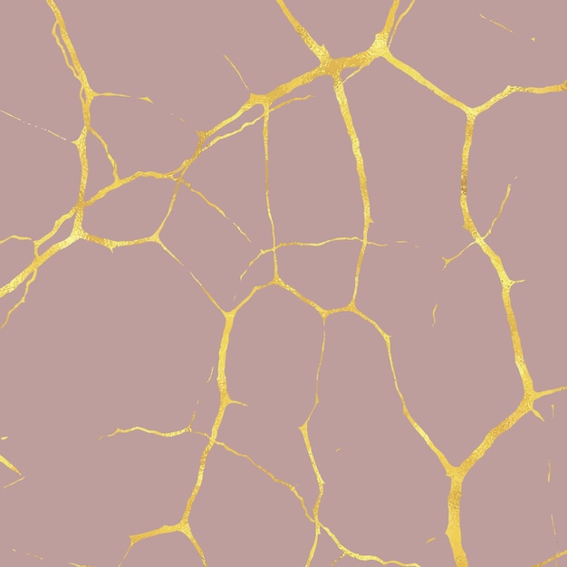 Free Vector japanese kintsugi gold pattern background