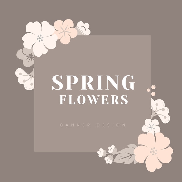 Free Vector japanese pastel flowers frame