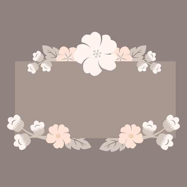 Free Vector japanese pastel flowers frame