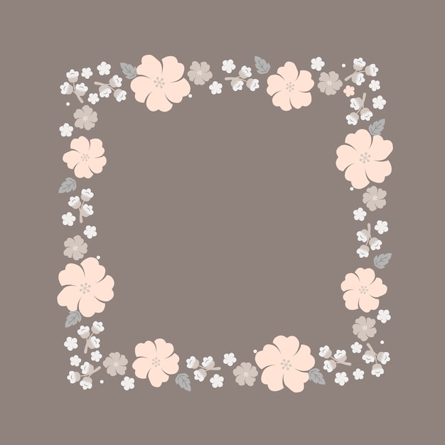 Japanese pastel flowers frame