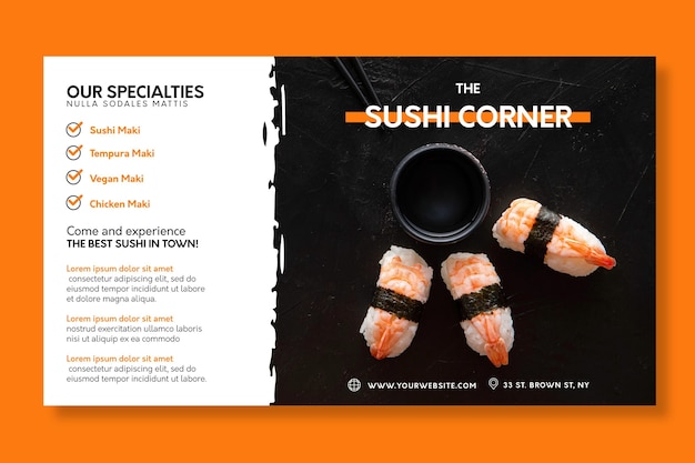 Japanese restaurant banner template