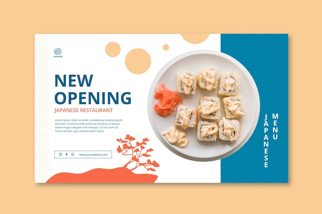 Japanese restaurant banner template