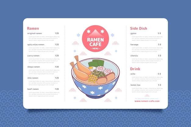 Free Vector japanese restaurant hand drawn menu template