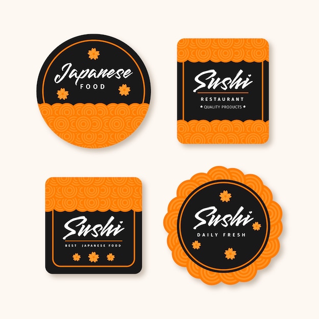 Japanese restaurant label set