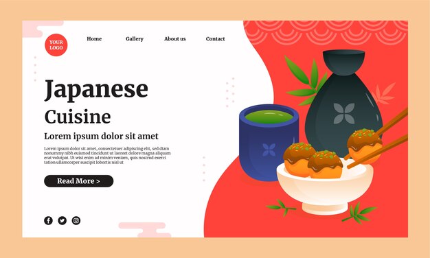 Japanese restaurant landing page template