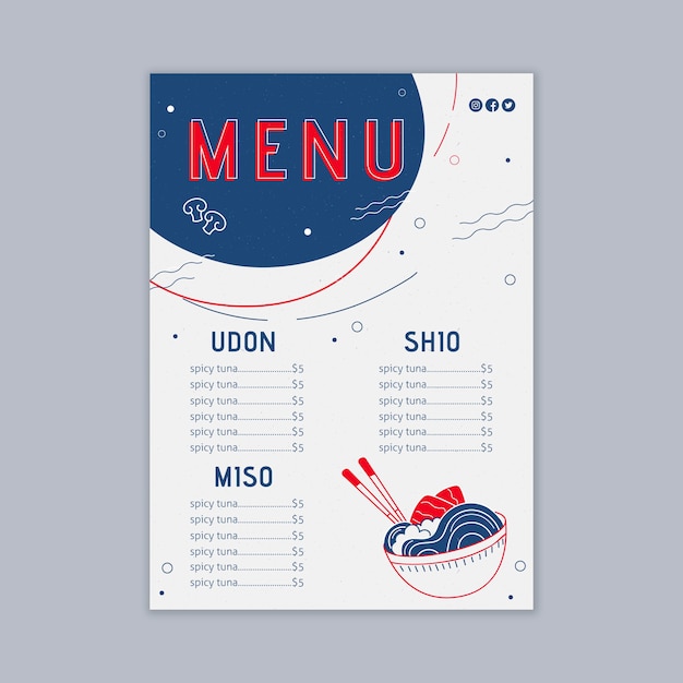 Free Vector japanese restaurant menu