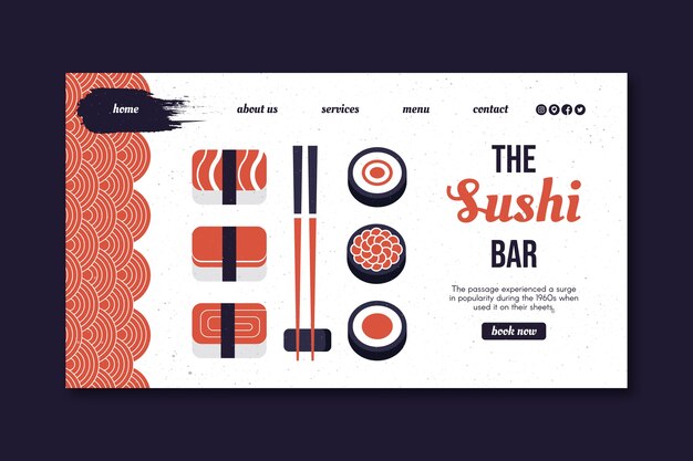 Japanese restaurant texture landing page