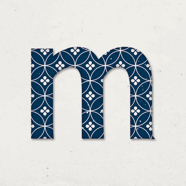 Free vector japanese shippo pattern letter m vector typography