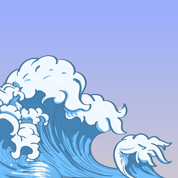 Japanese wave doodle