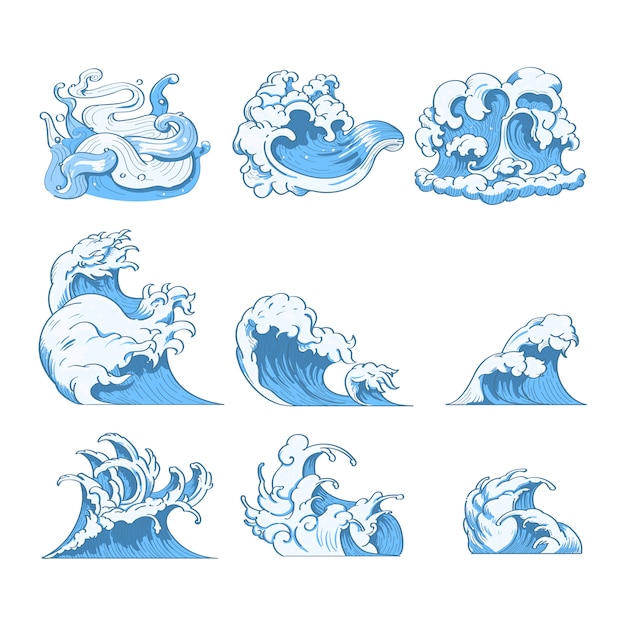 Japanese wave doodles