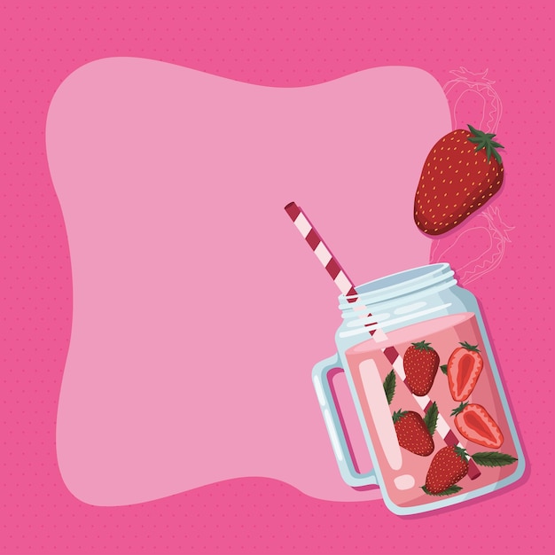 Jar with strawberry refresh