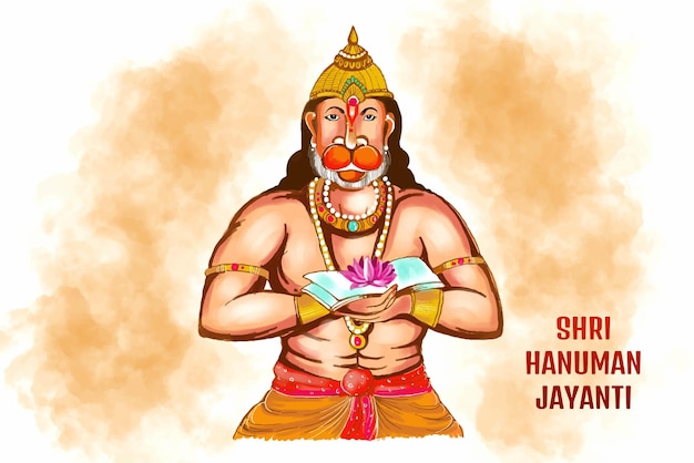 Free vector jay shri ram happy hanuman jayanti festival card background