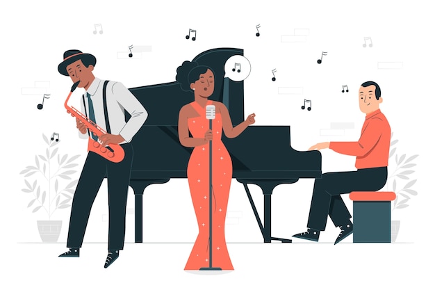 Jazz band concept illustration