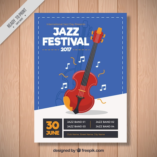 Jazz festival brochure with violin