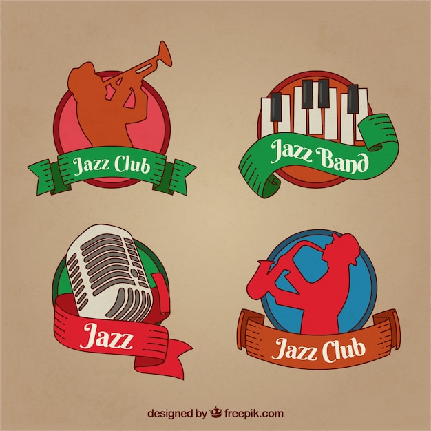 Jazz logo collection with hand drawn style