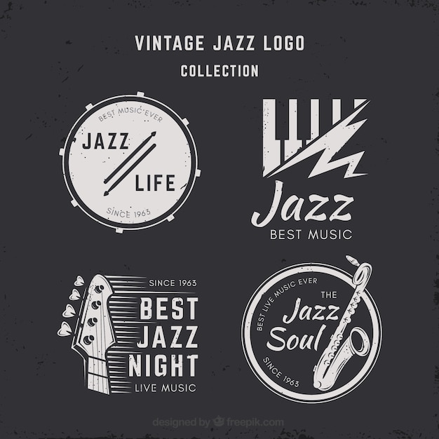 Jazz logo collection with vintage style