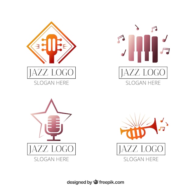 Jazz logos collection in gradient style