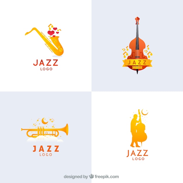 Jazz logos collection in gradient style