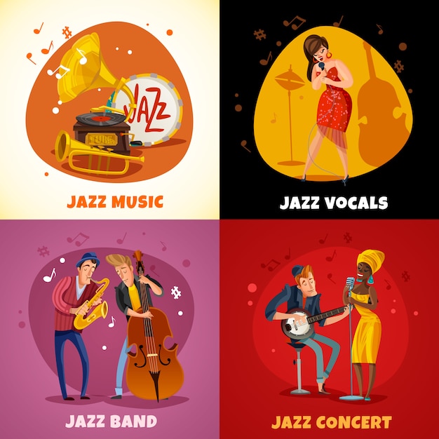 Free Vector jazz music  concept