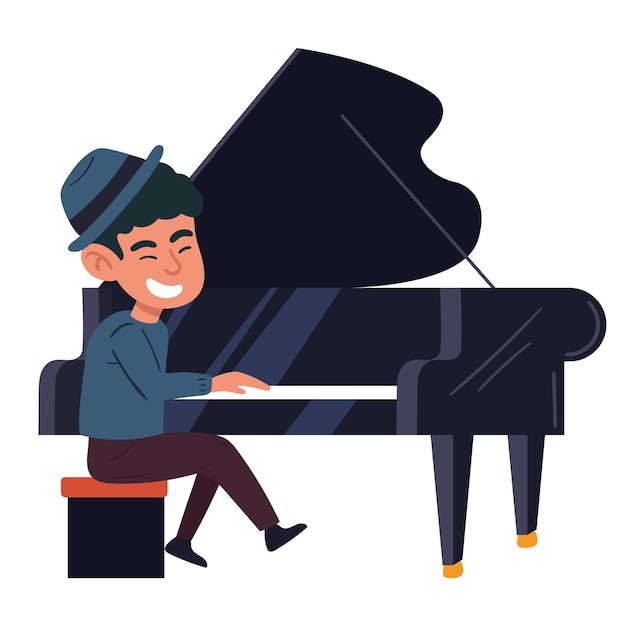 Free Vector jazz musician playing piano