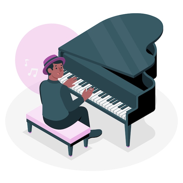 Jazz piano concept illustration