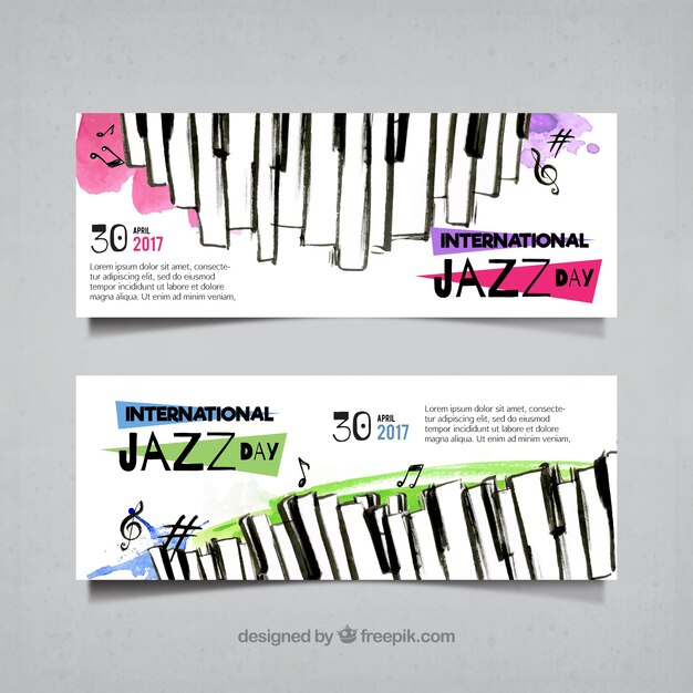 Jazz watercolor banners