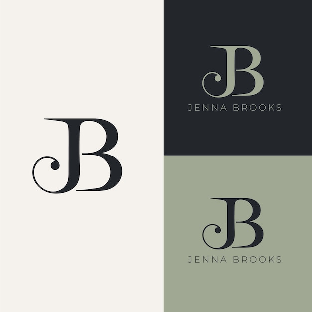 Free Vector jb logo monogram design