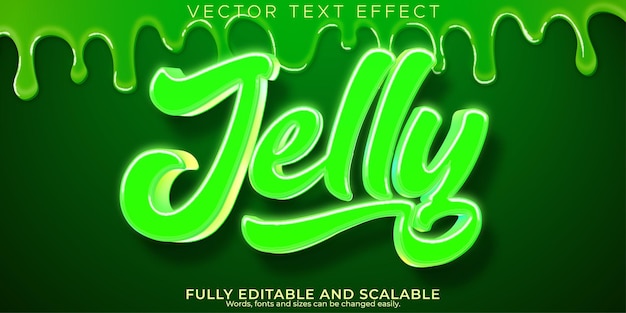 Free Vector jelly slime text effect editable green and liquid font style