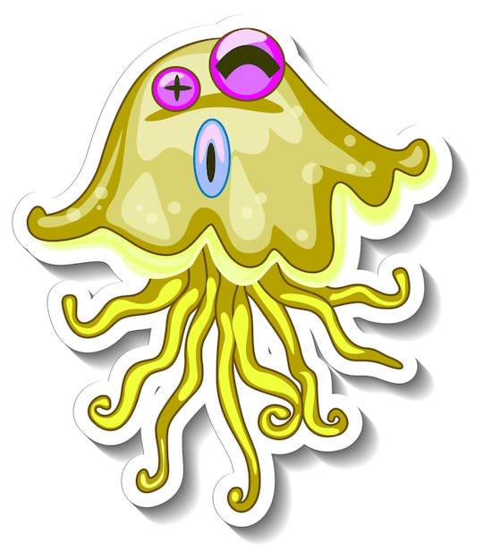 Jellyfish sea animal cartoon sticker