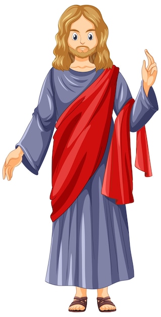 Free vector jesus cartoon character on white background