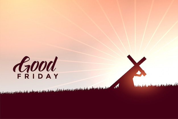 Jesus christ carrying cross good friday wishes background