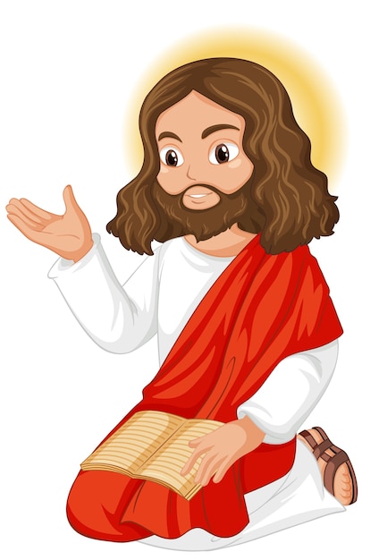 Free Vector jesus preaching in sitting position character