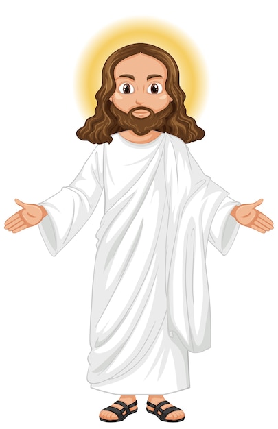 Free vector jesus preaching in standing position character