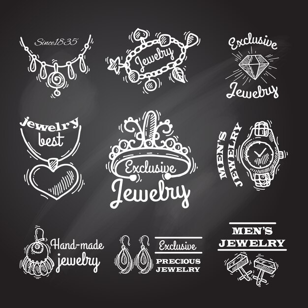 Jewelry Chalkboard Emblems