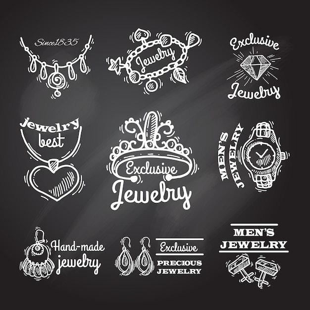 Jewelry Chalkboard Emblems