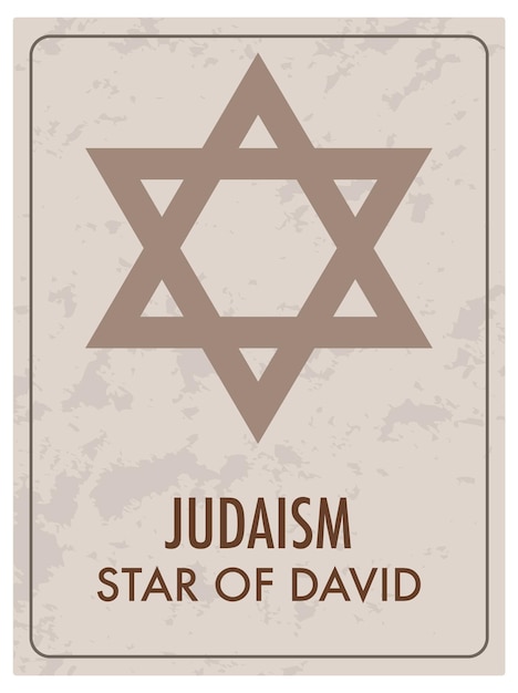 Free Vector jewish star of david card vector cartoon illustration